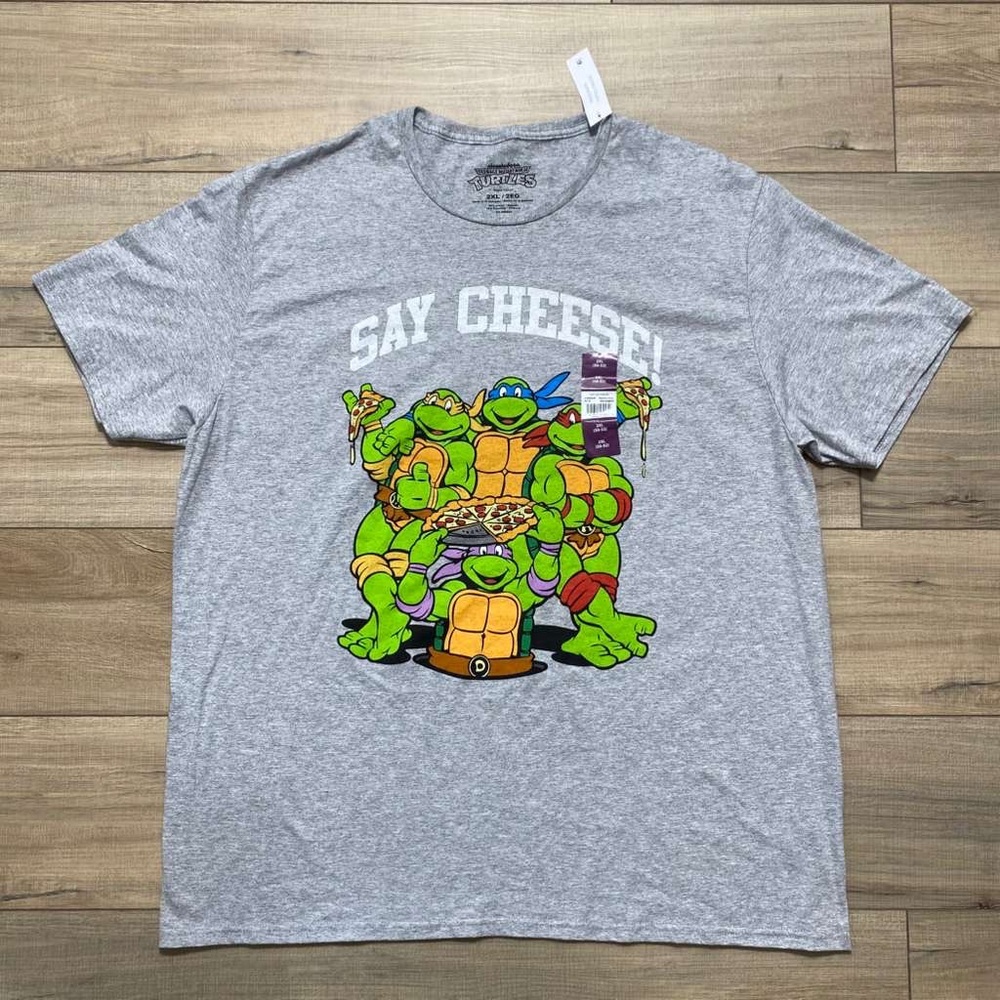 Nickleodeon Mens Teenage Mutant Ninja Turtles Say Cheese Graphic T Shirt 2XL